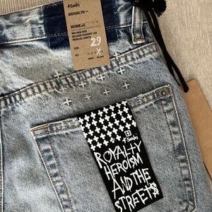 Ksubi Brooklyn Light Blue Vintage Wash Relaxed Ripped Jeans SIZE 29